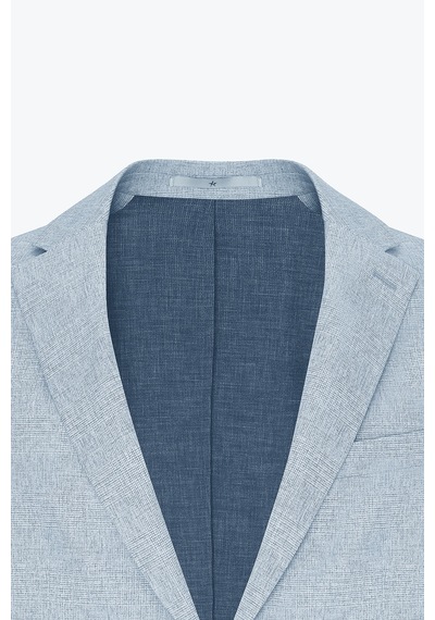 Ac&Co / Altınyıldız Classics Erkek Grı Mavı 360 Her Yöne Esneyen Slim Fit Dar Kesim Mono Yaka Desenli Blazer Ceket Grı Mavı Gri - Mavi