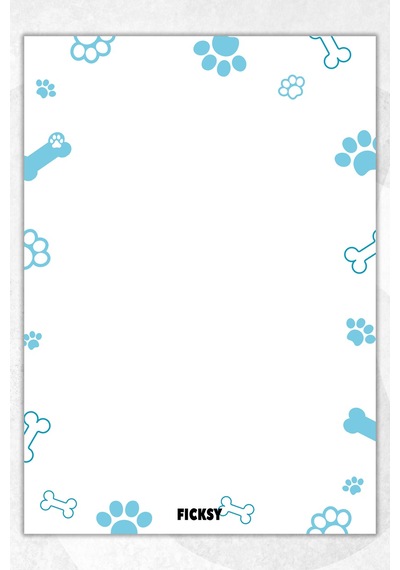 A5 Köpek - Bloknot Çizgisiz Defter - 50 Yaprak - Memopad - Notepad - Not Defteri - Not Kağıdı Mavi Mavi