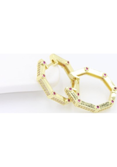 Çelik Küpe 14 - K 2,3cm Çok Renkli