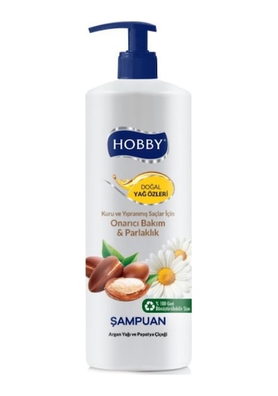 Hobby Onarıcı Bakım ve Parlaklık Argan Yağı ve Papatya Çiçeği Şampuanı 1 L