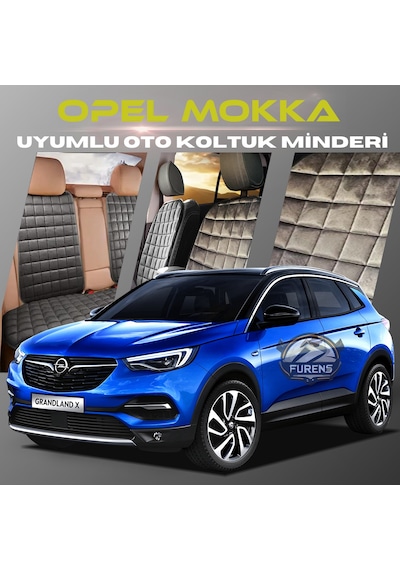 Opel Mokka Antrasit Tay Tüyü Cepli & Terletmez Sırtlı Oto Koltuk Minder Seti - Koruma Kılıfı  Ön & Arka Set