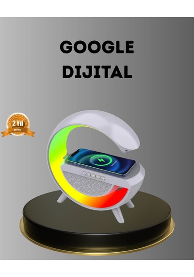 Mey İthalat Bluetooth 5.0 Hoparlör Kablosuz Şarj, Rgb Gece Lambası Ve Fm Radyo