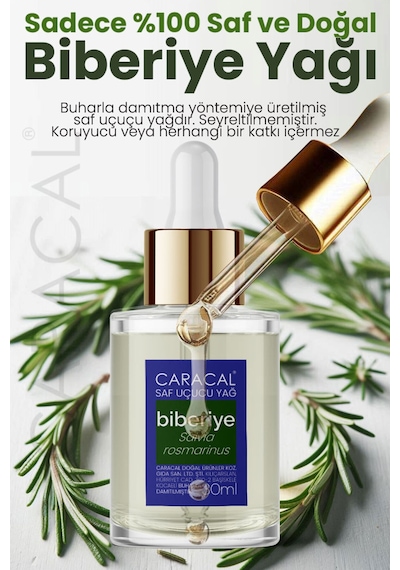 Caracal Saf Biberiye Yağı Doğal Biberiye Uçucu Yağı 30 ML