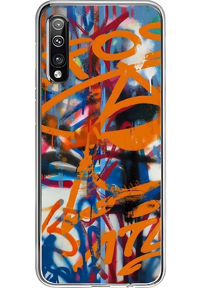 Samsung Galaxy A50 Uyumlu Şeffaf Kılıf Graffiti 2 Tasarımlı