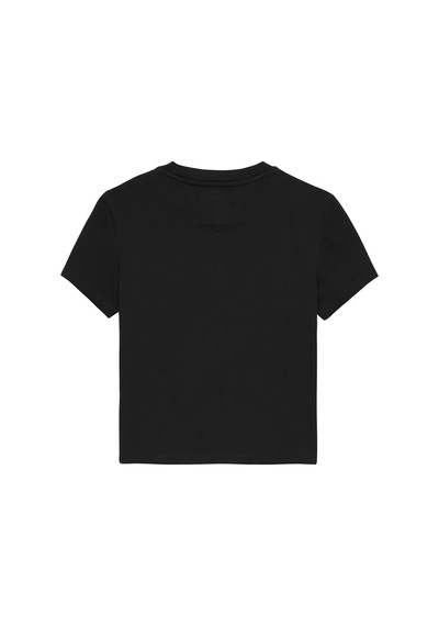 Kadın Th Slim Fit Kalp Baskılı Tişört Siyah Triple Black