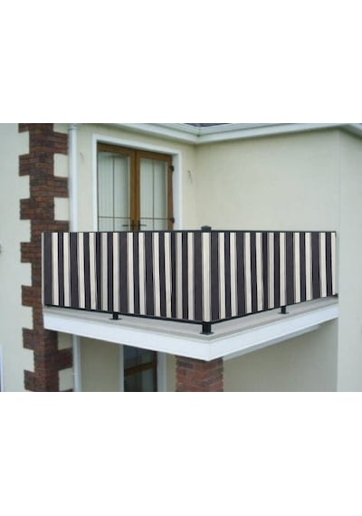 Ceylan Home Balkon Demiri Perdesi Bağcıklı Gri Beyaz 650x80 Gri - Beyaz