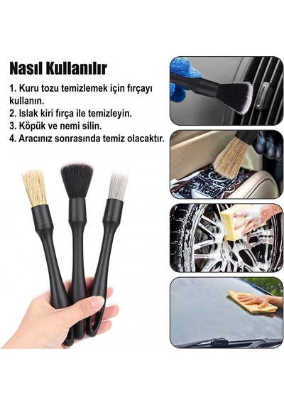 Sunup Sn-29167 Çok Fonksiyonlu 5'li Oto Detay Temizleme Fırça Seti