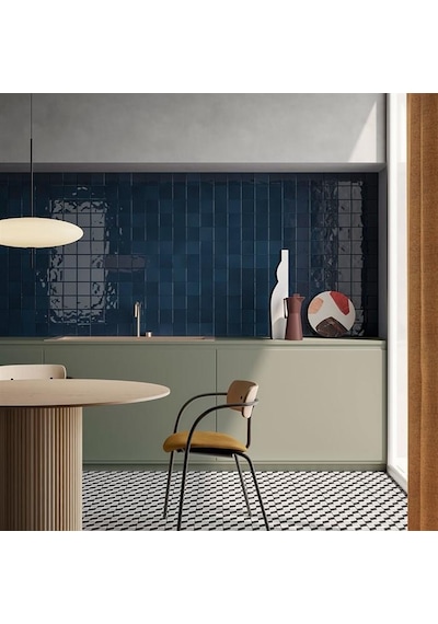 VitrA 10x10 retromix Fon Safir Mavi Parlak Duvar Karosu K94842480