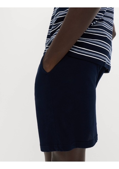 Marks & Spencer Saf Pamuklu Çizgili Pijama Takımı T07000090 Lacivert
