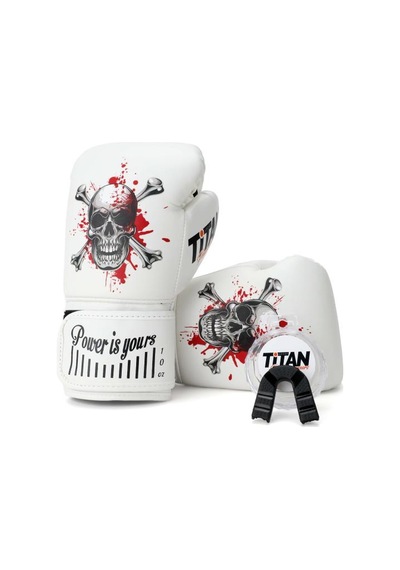 Titan Sport Beyaz Kanlı Kurukafa Desenli Set Fgr Model-5 Boks Eldiveni Çok Renkli