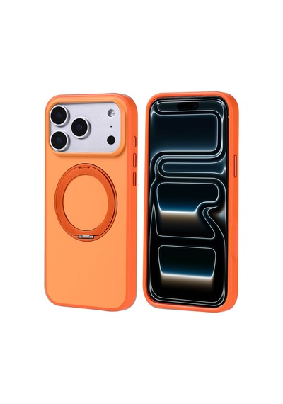Zore Apple iPhone Uyumlu 17 Pro Max Kılıf M-safe Şarj Özellikli Standlı Omsy Proton Silikon Kapak - Lacivert