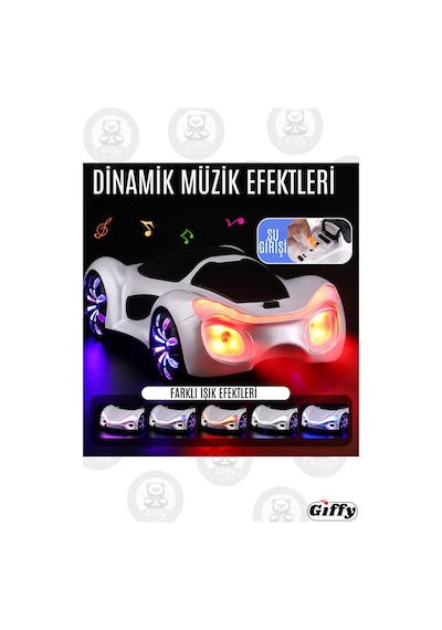 Oyuncak Uzaktan Kumandalı Şarjlı Elektrikli Araba 4x4 Şarj İstasyonlu Led Işıklı Sesli Müzikli Rc Beyaz