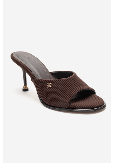 Luvishoes Wendy Kahverengi Kadın İnce Topuklu Terlik Kahverengi