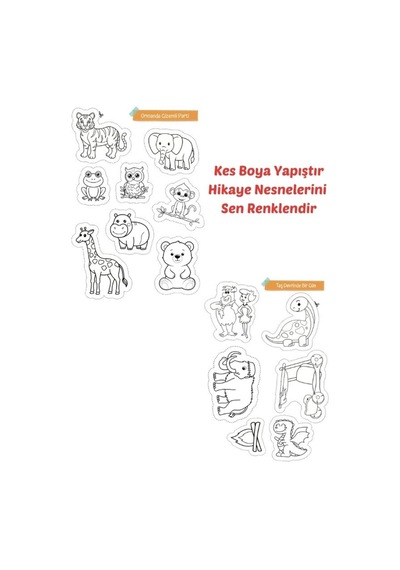 Kes Boya Yapıştır Hikayeyi Sen Renklendir- Tuk - Kes Yapıştır Etkinlik Kitabı