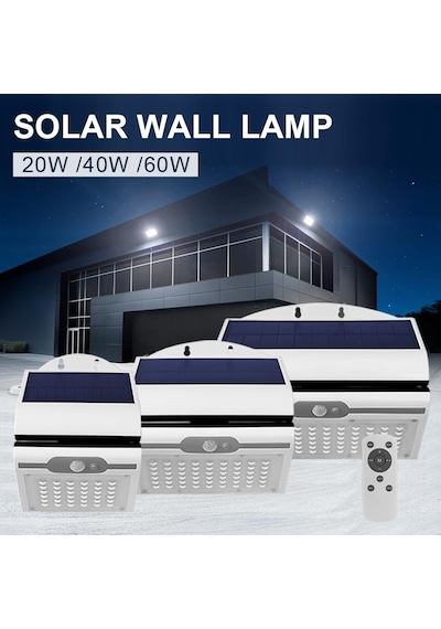 Ayrex 40w Güneş Enerjili 54 Ledli Duvar Aplik Lamba Bahçe Balkon Dekorasyon Aydınlatması Diğer