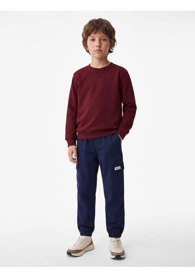 Koton Cep Detaylı Rahat Kesim Pamuklu Gabardin Jogger Pantolon Lacivert 7wkb40041tw
