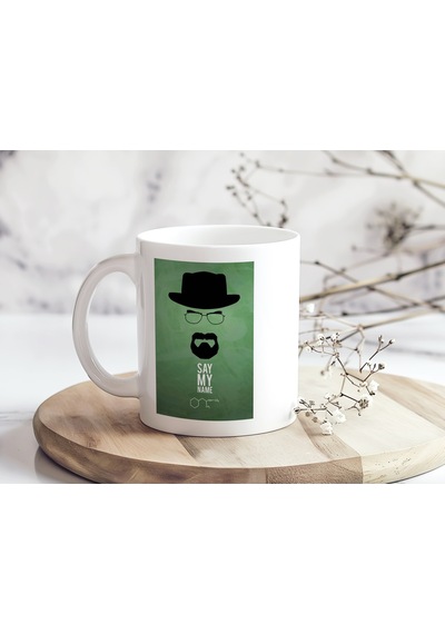 Breaking Bad Fanlarına Özel Say My Name Yazılı Kupa Bardak Dizi Temalı Tasarım Koleksiyonluk Beyaz