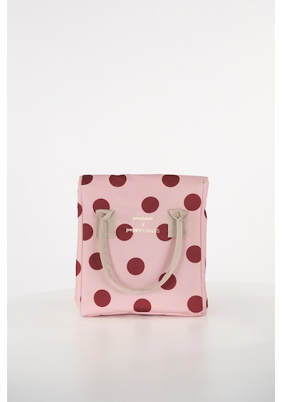 Emaylabxpeppythings Cherry 3 Lü Set Emaye Saklama Kabı, Emaye Kahvaltılık & Termal Taşıma Çantası 10 Litre Pembe - Bordo