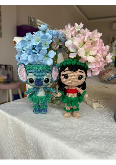 Amigurumi Lılo Ve Stıtch Hediye Seti 15 Cm