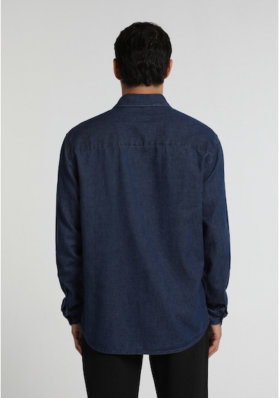 Colin's Colins Regular Fit Shirt Neck Düz Erkek Mavi Uzun Kol Gömlek Cl1082018 Q1.v1 Inv İndigo