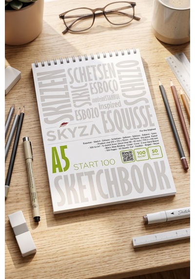 Skyza Start 100 Gr/m² A5 Sketchbook Eskiz Defteri 100 Syf, 50 Yaprak