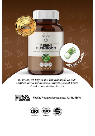 Erbatab Reishi Ekstresi 60 Kapsül