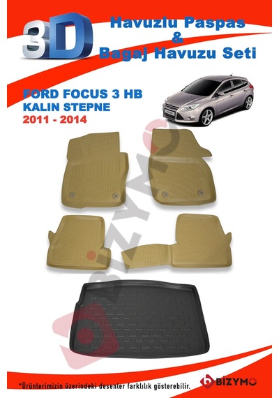 Ford Focus 3 Hb Kalin Stepne 2011-2014 Bej Paspas ve Bagaj Havu Bej