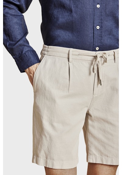 Brooks Brothers Pamuk Ve Keten Karışımlı Bağcıklı Şort Erkek Şort Bbss26mso003164 Taş