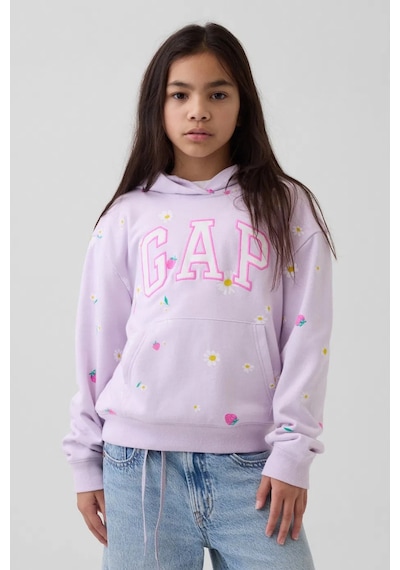Kız Çocuk Relaxed Gap Logo Fransız Havlu Kumaş Sweatshirt Mor