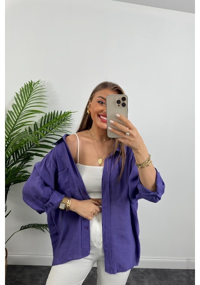 Çınar Boutique Salaş Gömlek Mor Mor