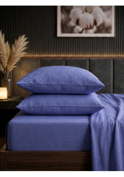 Faralya Life %100 Pamuk 2'li Yastık Kılıfı 50x70 Cm Yumuşak Dokulu Terletmeyen Dayanıklı Ev Otel Tipi Nefes Alabilen Kapaklı Yastık Kılıfı Açık Mavi