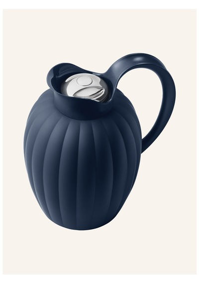 Georg Jensen Bernadotte Vakumlu Şişe, 800 Ml, Paslanmaz Çelik, Kaburgalı Tasarım Termoslar Lacivert