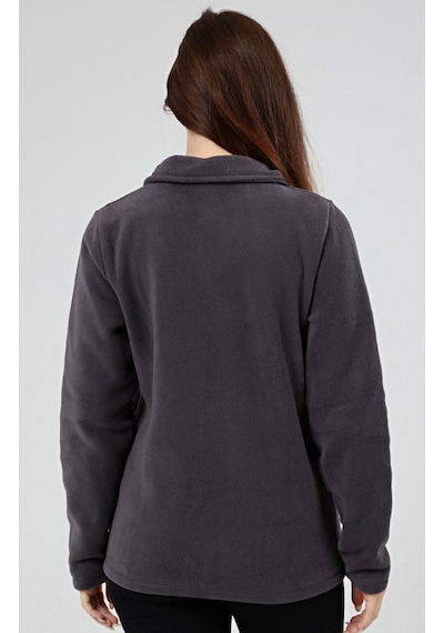 Genius Store Genıus Store Store Kadın Polar Tam Fermuarlı Outdoor 3 Cepli Spor Polar Ceket Füme