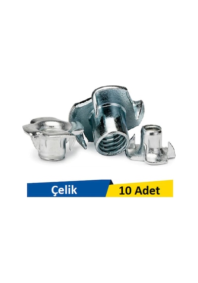 M10 Metrik Ağaç Somun Çakmalı Paket 10 Adet 1