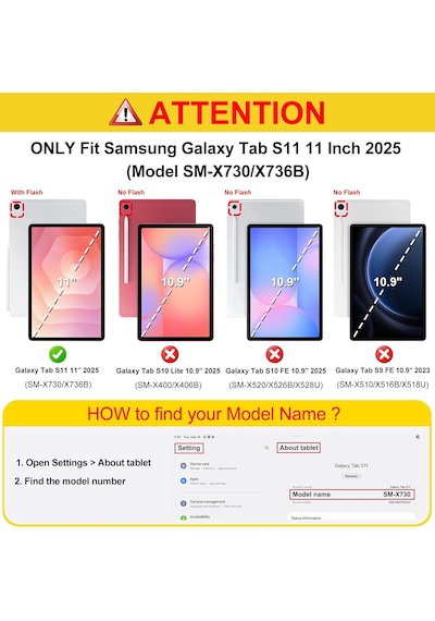 Samsung Galaxy Tab S11 11 Inç Sm-x730 Uyumlu Kılıf Standlı Kalem Bölmeli Akıllı Trifolding Kapak Siyah