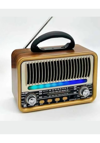 Retro Bluetooth Hoparlör Ve Radyo Am/fm/sw 3 Band, Usb/tf Destekli, Şarjlı