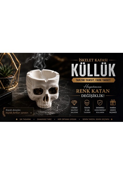 Kafatası Küllük , İskelet Kafatası Küllük , Kurukafa Küllük