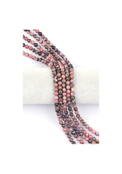 Rodonit Doğal Taş Dizi 6 MM Küre Kesim 66152000 Beyaz
