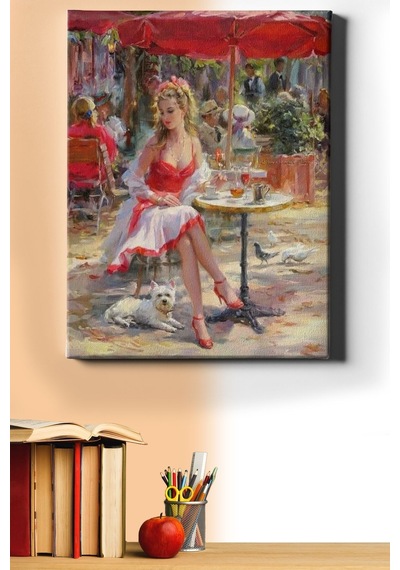 Webstyle Sayılarla Boyama Seti Kasnaklı Cafede Bekleyiş 60 X 75 Cm