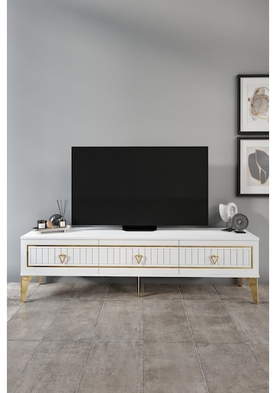 180 CM KLAS MDF MEBRAN KAPAK BEYAZ GOLD