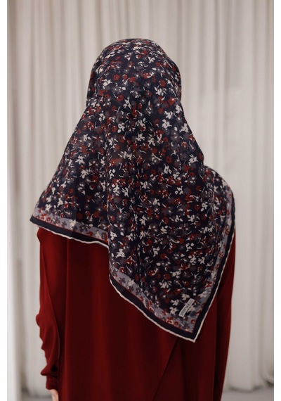 Mimiyum Flora Desen Soft Eşarp Bordo Füme