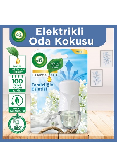 Air Wick Elektrikli Oda Kokusu Cihaz + Yedek Şişe Temizliğin Esintisi