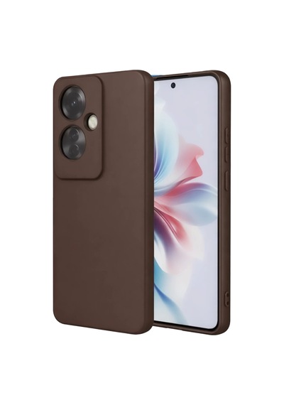 Oppo Reno 11f Uyumlu Kılıf First Silikon - Kahverengi