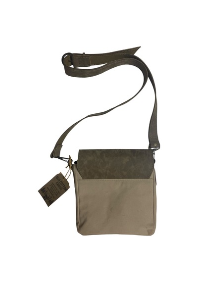 Old Cotton Cargo Kaliteli Su Geçirmez Unisex Küçük Kanvas Günlük Postacı Çantası 20 Cm X 20 Cm Bej