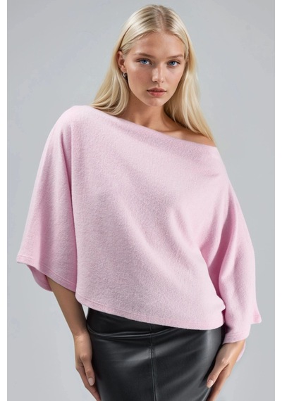 Hiccup Busem Rahat Kesim Örme Bluz Toz Pembe