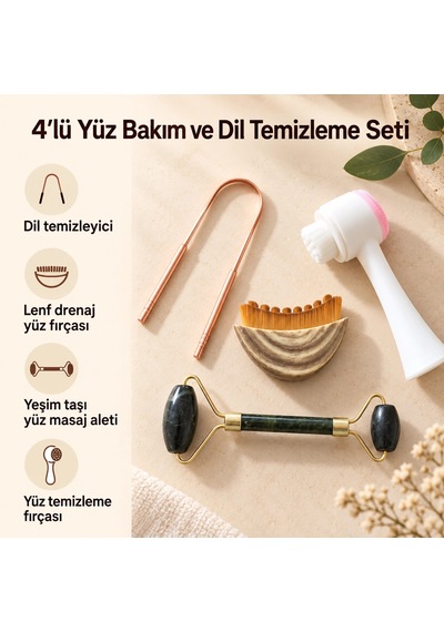 4'lü Yüz Bakım Ve Dil Temizleme Seti