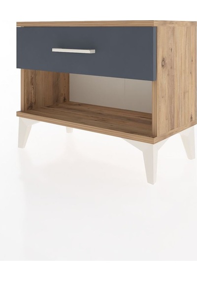 Arges Komodin Tek Çekmeceli 60x30x48 Çam-antrasit Çam