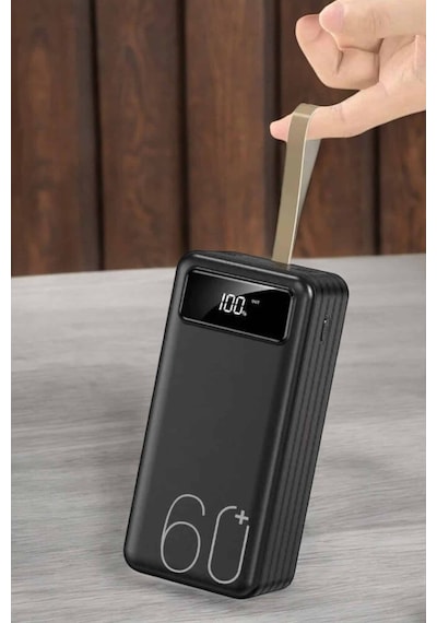 Powerbank 60.000 Mah Dijital Göstergeli 4 Portlu Taşınabilir
