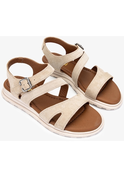 Valmenti Cize Kadın Bej Süet Hakiki Deri Sandalet 1031 167 Bn Sndlt Y24 Bej