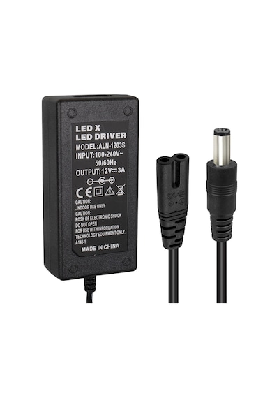 Powermaster Pm-1980 12 Volt - 3 Amper - 36 Watt 5.5 2.5 Mm Uçlu Plastik Kasa Masaüstü Adaptör